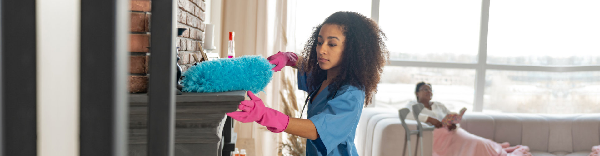 caregiver cleaning